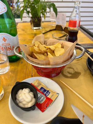 Vegan mayo with fritte! at Gusto Artigianale in Maiori