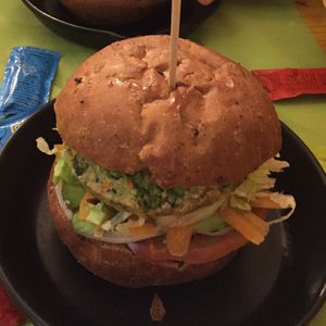 Vegan burger at Gusto Artigianale in Maiori
