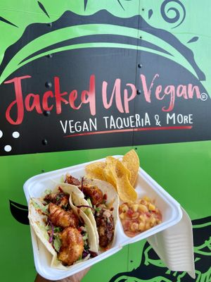 Vegan shrimps  at Jacked Up Vegan in Winter Park