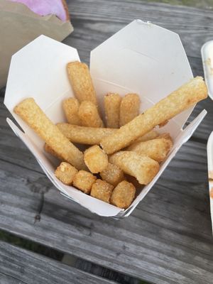 Yuca fries also come with a dip. I was shocked at how amazing they were. After I was done eating I ordered more for the road. 10/10. at Jacked Up Vegan in Winter Park