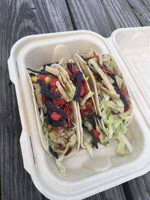 BYO taco trio with Impossible. The tacos tasted amazing and the overall texture of them was great. 10/10.  at Jacked Up Vegan in Winter Park