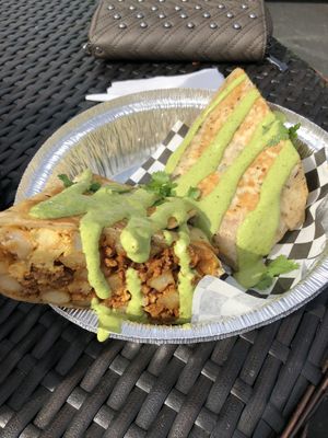 Breakfast burrito with Just Egg at Jacked Up Vegan in Winter Park