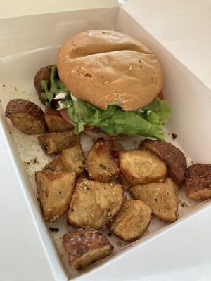 V-Licious burger and taters! at Vegelicious in Nashville