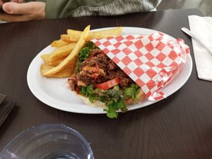 Hubby got the gyro he LOVED it, says its by far the best gyro meat he's had !!! at Vegelicious in Nashville