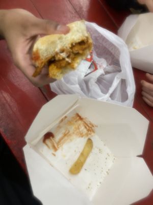 I was so drawn in that I only thought to take a photo after I had finished mine and had to borrow my friends sandwich for evidence that we just had the best dinner we could get!  at Vegelicious in Nashville