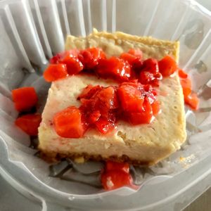 Vegan strawberry 🍓 Cheesecake at Vegelicious in Nashville