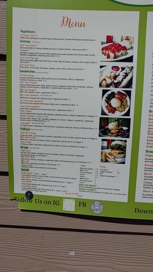 Menu at Vegelicious in Nashville