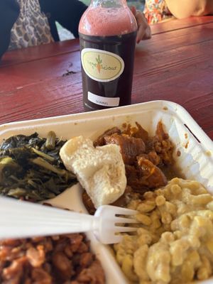 Soul food plate. Started eating before I remembered to snap a pic.   at Vegelicious in Nashville