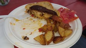 Vegan reuben sandwich.  It beats the flavor of a traditional Reuben.  ☺ at Vegelicious in Nashville
