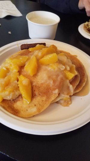 Peach Pancakes
 at Vegelicious in Nashville