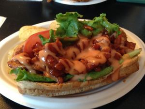 Bbq chicken po' boy at Vegelicious in Nashville