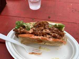BBQ “chicken” on hoagie at Vegelicious in Nashville