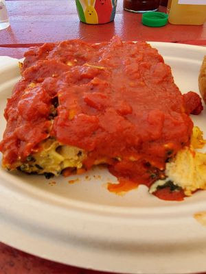 Lasagna is INSANELY GOOD at Vegelicious in Nashville