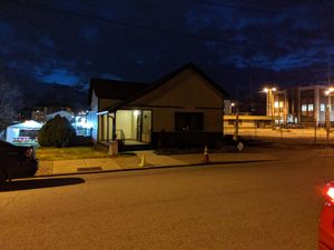 From the street. It's the well lit building. :) at Vegelicious in Nashville