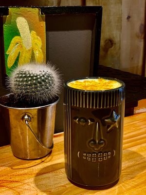 Cúrcuma Latte  at Alabama Cafe in San Sebastian