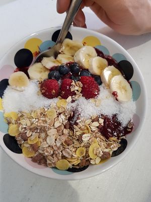 Forrest fruit açai bowl €6.50 at Alabama Cafe in San Sebastian