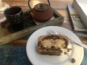 Vegan chocolate marble cake. at Alabama Cafe in San Sebastian