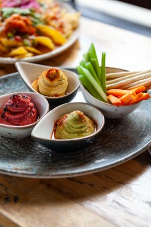Trio de Hummus para picar. at Amarre 69 in Barcelona