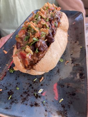 I asked our server about the classic American chilidog, and she had the chef make one for me! Amare 69 is a must try. Excellent location in Barceloneta. The ceviche was also great at Amarre 69 in Barcelona