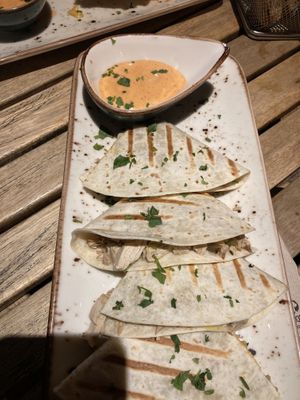 chick quesadilla  at Amarre 69 in Barcelona