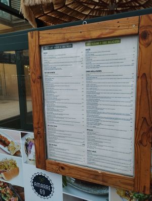 Menu at Amarre 69 in Barcelona