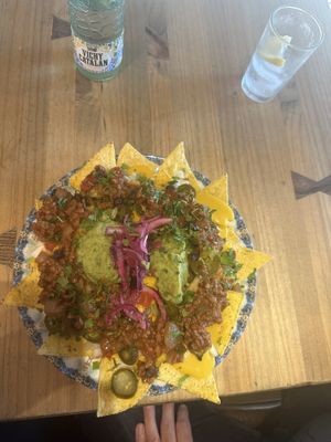 We had some delicious nachos here  at Amarre 69 in Barcelona