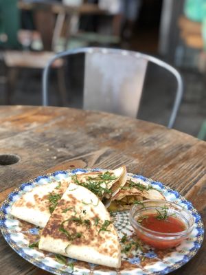 Quesadillas (with “chicken”)  at Amarre 69 in Barcelona