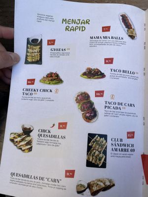 Menu  at Amarre 69 in Barcelona
