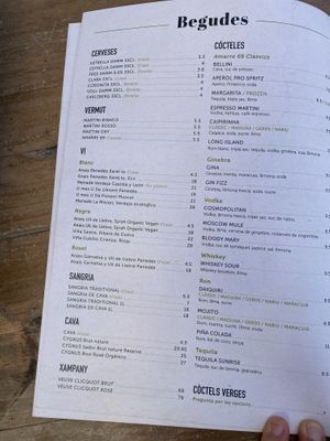 Menu  at Amarre 69 in Barcelona