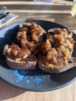 Pear Peanut Butter Toast 🌷  at Amarre 69 in Barcelona