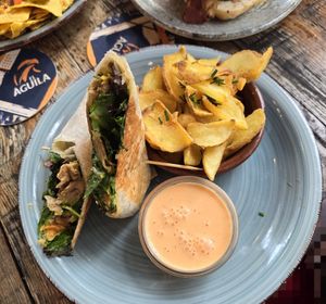 Chicken wrap at Amarre 69 in Barcelona