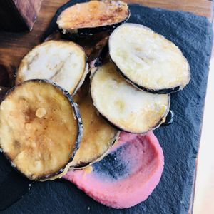 This is great, courgette with “honey” (agave syrop) at Amarre 69 in Barcelona