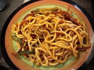 Spaghetti with veggies  at Old Bukhara Restaurant in Bukhara