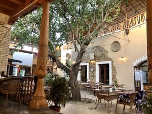 Outside area  at Old Bukhara Restaurant in Bukhara