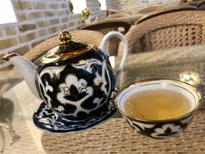 Tea time!  at Old Bukhara Restaurant in Bukhara