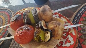 Vegetable kebab *very dry at Old Bukhara Restaurant in Bukhara