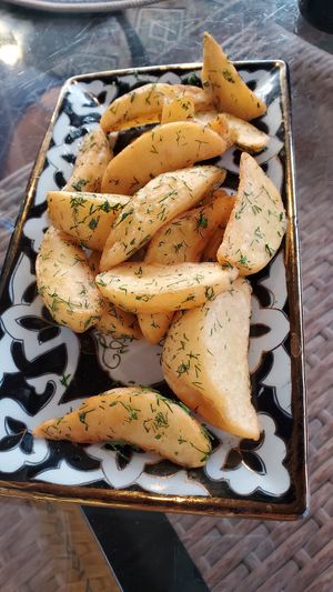 Village potatoes at Old Bukhara Restaurant in Bukhara