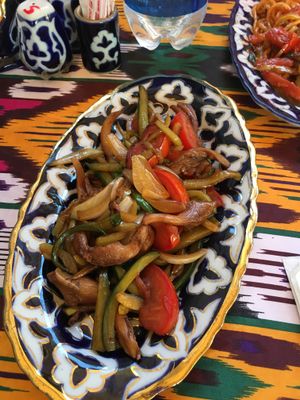 Sautéed veggies  at Old Bukhara Restaurant in Bukhara