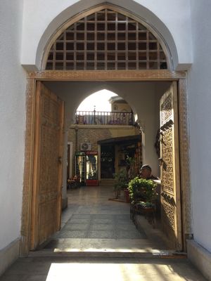 Entrance  at Old Bukhara Restaurant in Bukhara