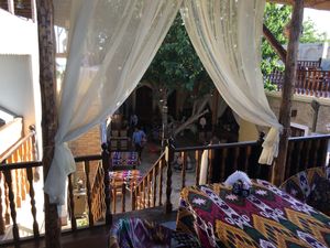 Inside the restaurant  at Old Bukhara Restaurant in Bukhara