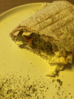 Falafel roll at Hi Mir Vegan Cafe in Nizhny Novgorod