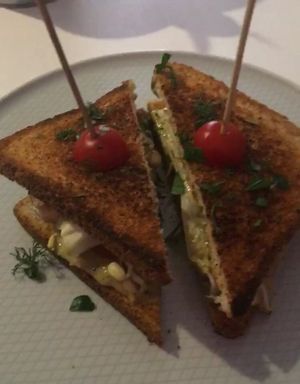 Tofu Sandwich at Hi Mir Vegan Cafe in Nizhny Novgorod