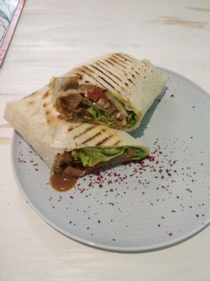 Roll with soy slices at Hi Mir Vegan Cafe in Nizhny Novgorod