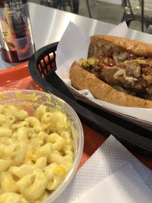 Philly Cheesesteak and side of Mac  at ZeeZee's in Roanoke