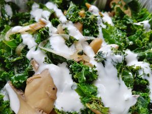 I got the kale sub (no bun, extra kale mix) so essentially sautéed kale. OMG it was amazing. Definitely will get this again. at ZeeZee's in Roanoke