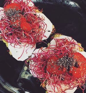 avocado toasts at Green Spot in Biarritz