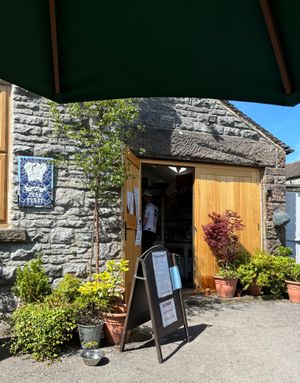 The entrance to lots of vegan goodies. at Peak Feast in Bakewell