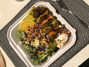  Brochettes at Juste Falafel in Montreal