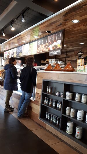 Big menu at Juste Falafel in Montreal