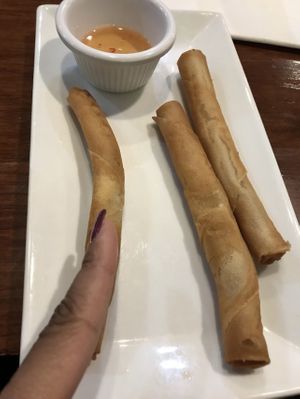 Yummy cigar rolls: skinny but filling   at Monsoon Siam in Madison
